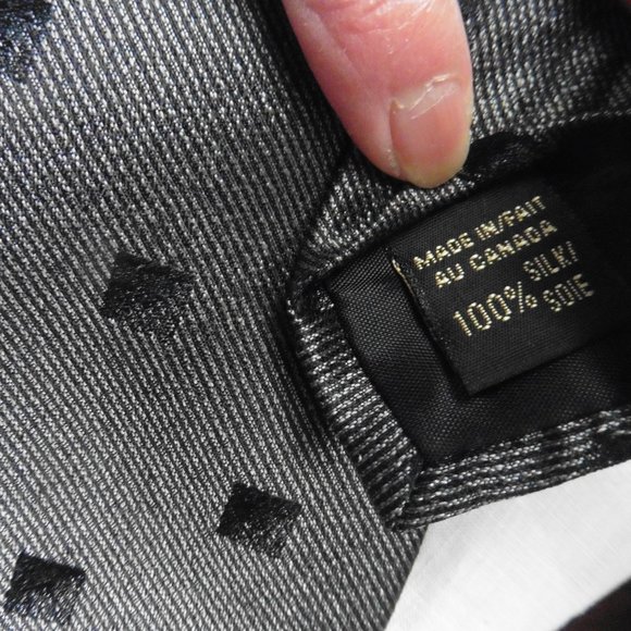Haggar Collections Necktie. Silk. Dark Steel Gray with small Black Squares. - Picture 3 of 4